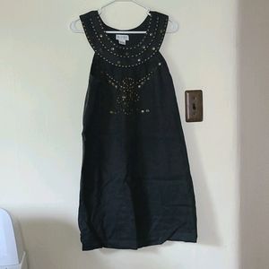 Allison Taylor Linen Dress Beaded Size Small